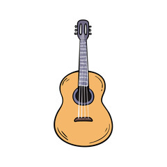 Fototapeta premium Acoustic guitar illustration with clean lines and warm colors