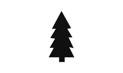 Obraz premium A cute black Christmas tree made of paper is placed on a transparent background