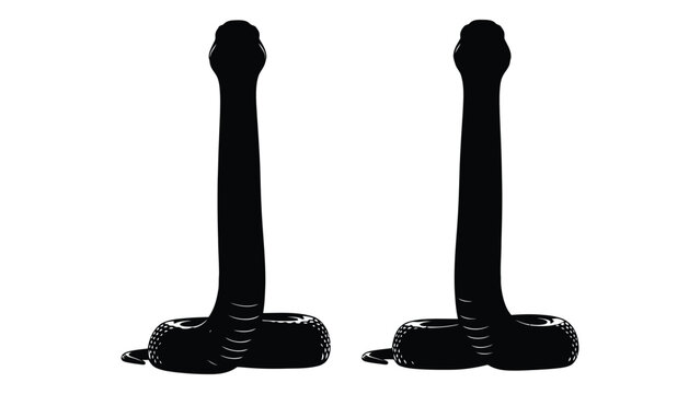 Two cobra silhouettes facing each other hoods flared in a defensive posture