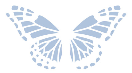 Minimalist butterfly wing stencil vector, light blue monarch butterfly silhouette, elegant insect wing pattern for laser cutting and craft design © Insa Batool