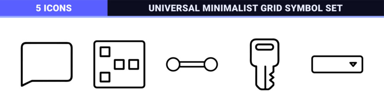 Minimalist UI and web interface outline icon set
