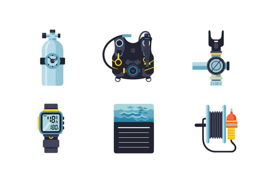 Scuba Diving Equipment Icons