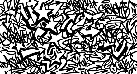 Fototapeta premium Urban Graffiti Tag Pattern with Abstract Street Art Elements for Streetwear and Modern Branding