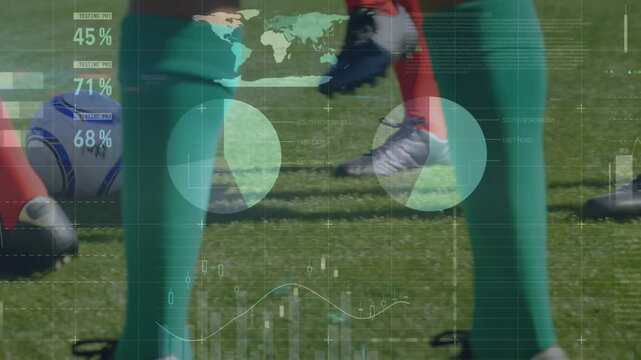 Animation of statistics and data processing over diverse football players