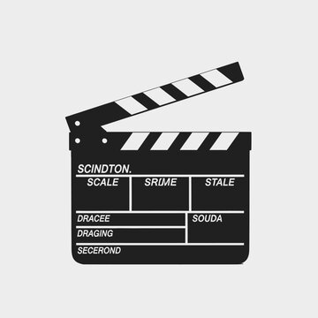 Vintage Film Clapperboard, Movie Production Slate, Cinema Equipment, Black and White