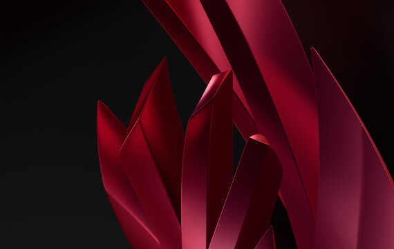 Futuristic Crimson Facets with Dark Lighting
