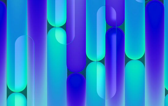 Modern Blue Neon Rounded Bars Abstract Gradient Background