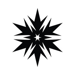 Obraz premium Bold Black Star Silhouette in Centered Composition