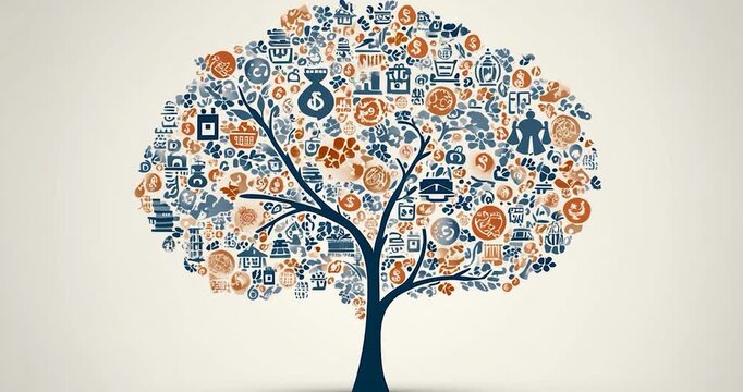 Money finance investment savings economy business wealth growth banking tree financial tree illustration with money saving icon investment symbol banking growth wealth management financial tree money