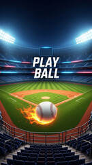 Fototapeta premium baseball stadium seats ball and bat 