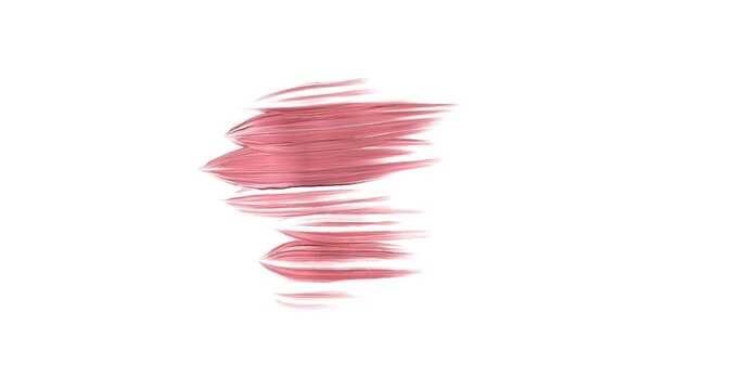 Animated metallic rose gold paint strokes on white background, 3D textured liquid metal streaks, luxury title bar and lower third design element