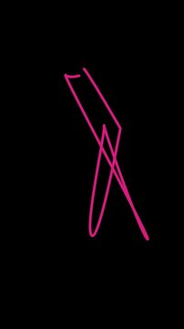 Neon pink arrow glowing in dark background, futuristic direction or technology concept