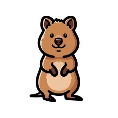 Obraz premium Cute Cartoon Quokka Smiling Animal.