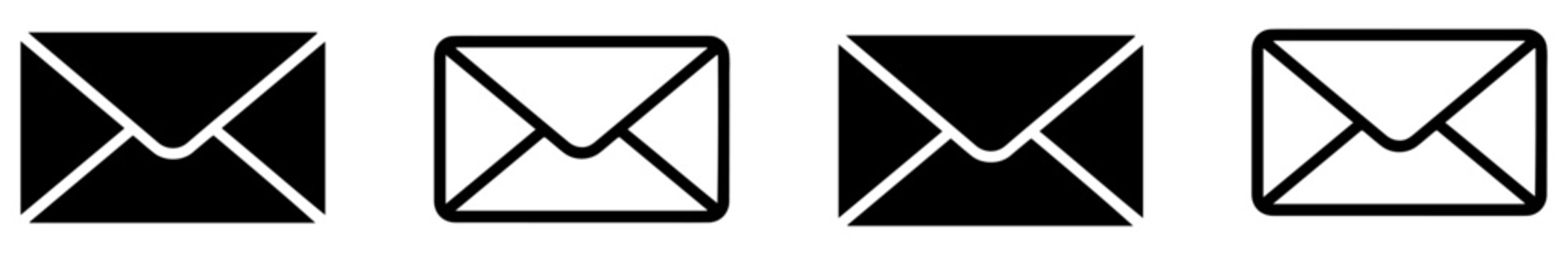 email envelope mail icon set vector