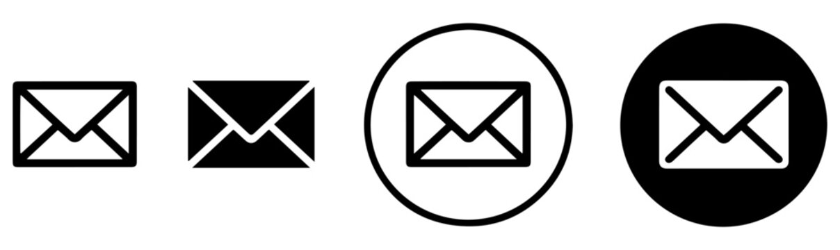 email envelope mail icon set vector