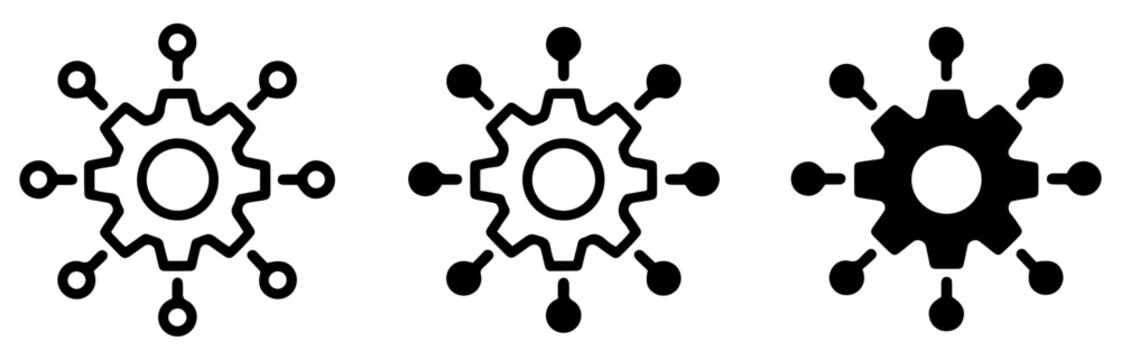 technology function icons set