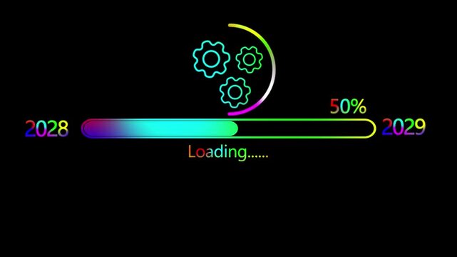 loading bar animation with optional luma matte. Alpha Luma Matte included. 4k video black background 