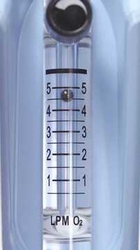Oxygen pressure gauge close-up