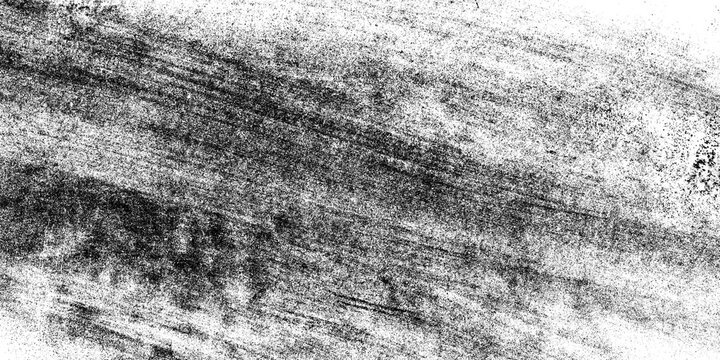 Black and white grunge texture with diagonal scratches and marks isolated on transparent background