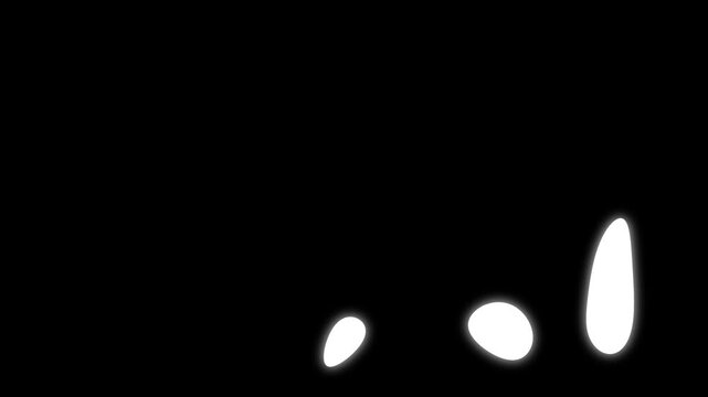 Hand-drawn liquid loading spinner animation, glowing white abstract motion on black background, motion liquid