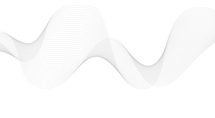 Fototapeta premium Abstract frequency sound wavy, twisted curve lines with blend effect. Technology abstract wavy curve lines on transparent background. Abstract business wave curve lines background.
