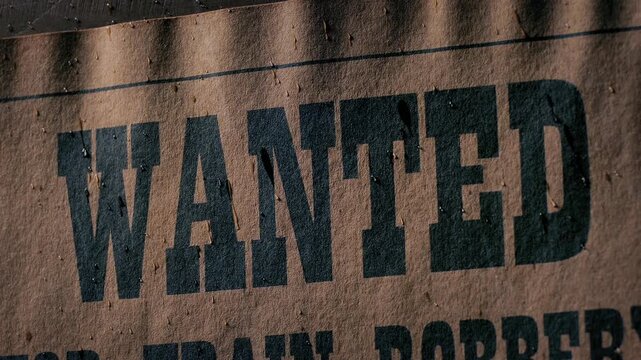 Rain Starts Falling On Wanted Poster Wild West Scene