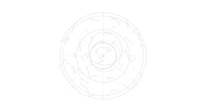 Celestial Map Constellation Diagram Astronomy Science