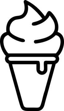Summer outline vector icon of ice cream, symbol of holiday fun and sweet leisure.
