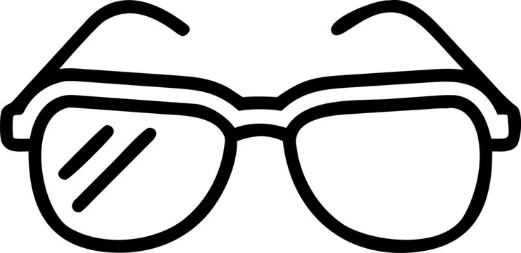 Summer outline vector icon of sunglasses, symbol of fashion, sun protection and holiday style.