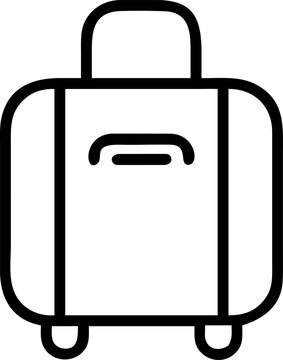 Summer outline vector icon of suitcase, symbol of travel, tourism and adventure.