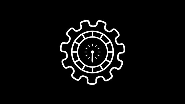 Worktime concept - mechanic gear as clockface blakc  background