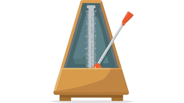 Wooden metronome icon with pendulum indicating rhythm timing device used by musicians for practice accuracy vector