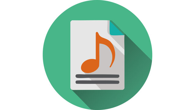 Music file document icon with note symbol representing digital audio file format and media storage concept vector