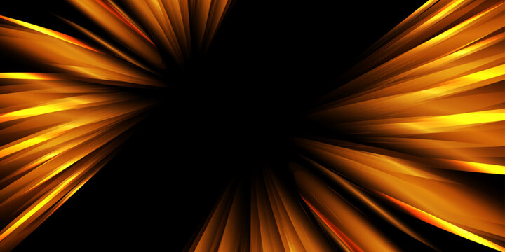 Radial speed rays, light neon flow, zoom in motion effect, orange glow speed lines, colorful light trails, perspective stripes Abstract background, vector illustration.