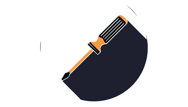 Screwdriver tool icon with ergonomic handle representing repair maintenance equipment and hardware utility object transparent png