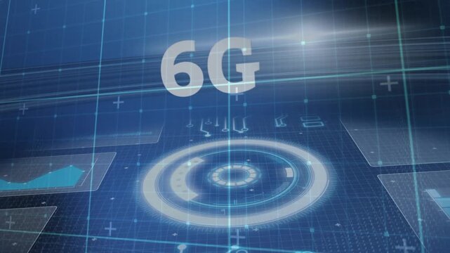 Animation of text with globe and network of connections