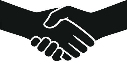 Fototapeta premium handshake icon line and solid style vector illustration 