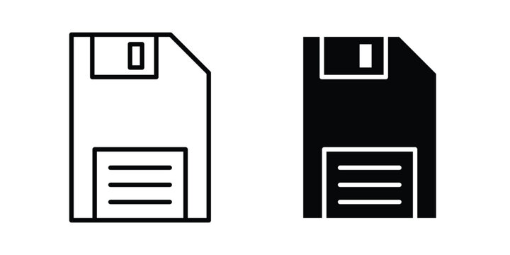 Floppy disk icon. glyph solid icons collection. Line icons