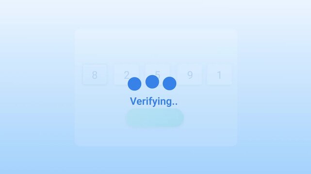 Complete UI animation showing OTP code input, verifying loading state, and final failed verification with red cross, representing invalid code, login authentication error, and security feedback flow.