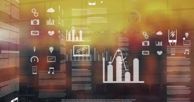 Animation of covid cells and statistics processing