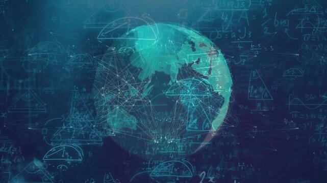 Animation of mathematical equations over globe