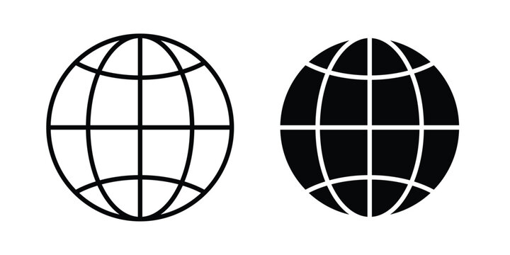 Globe icon. glyph solid icons collection. Line icons