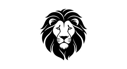 Majestic Lion Head Logo Design Black and White. © Candrani