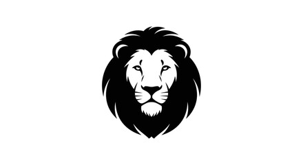 Majestic Lion Head Logo Design with Bold Black and White Contrast. © Candrani