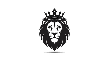 Obraz premium Majestic Lion Head with Crown Logo Design.