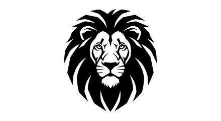 Obraz premium Majestic Lion Head Logo Design with Bold Black and White Contrast.