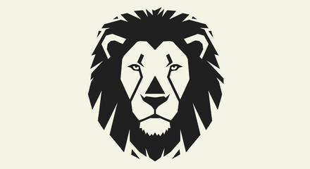 Obraz premium Majestic Lion Head Vector Illustration with Detailed Mane.
