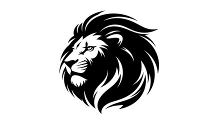Fototapeta premium Majestic Lion Head Profile with Flowing Mane.