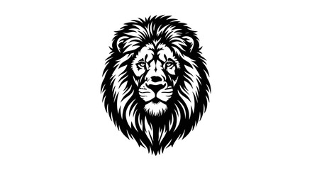Fototapeta premium Majestic Lion Head Vector Illustration with Detailed Mane.