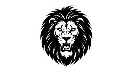 Obraz premium Majestic Lion Head Roaring Vector Illustration.